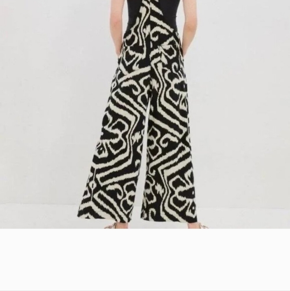ANTHROPOLOGIE CONSTANCE BLACK AND WHITE WIDE LEG OVERALLS SIZE MED.   #7354 - Picture 10 of 10